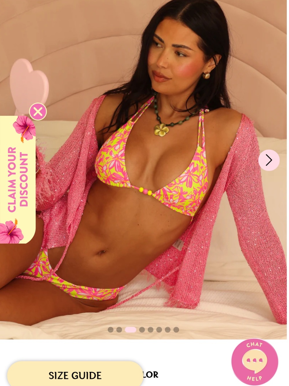 Kulani kinis y Cheeky Bikini Bottom - Sherbet Skies and triangle top - Picture 3 of 6